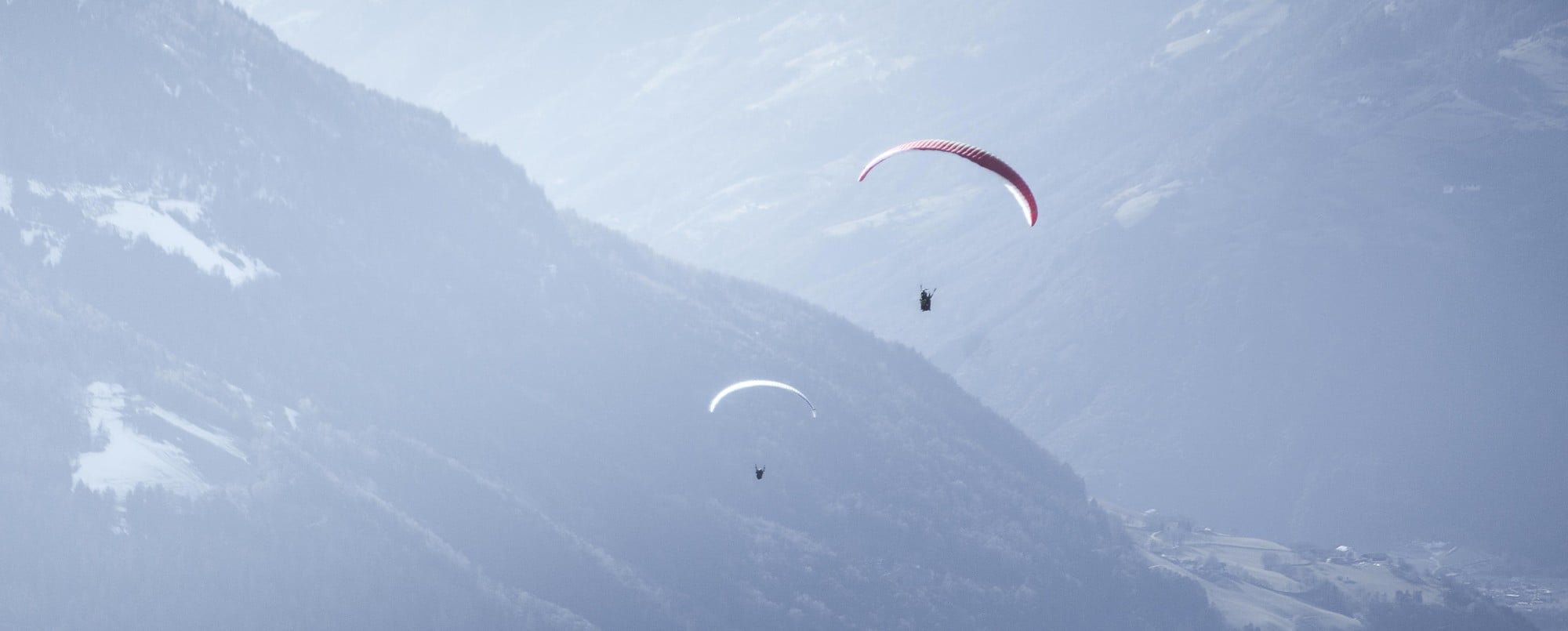 Paragleiten von Meran 2000 in Südtirol weg