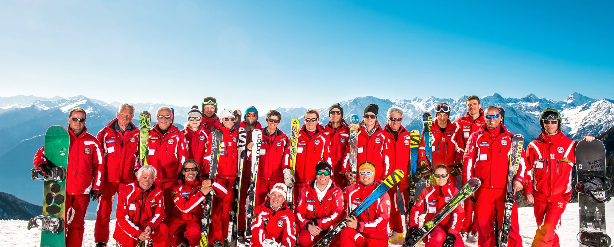 Skischool on Merano 2000 in South Tyrol