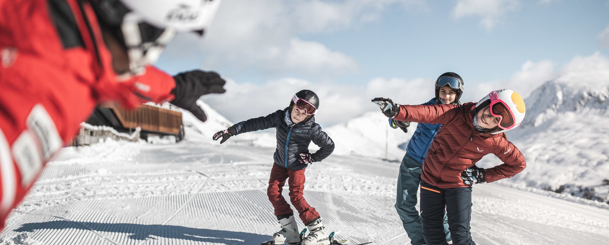 Skischool on Merano 2000 in South Tyrol