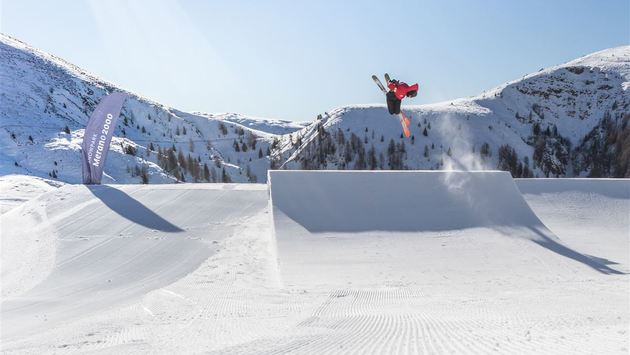 Snowpark Fun time at the Snowpark on Merano 2000 in South Tyrol